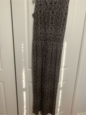 New w/o tags Calvin Klein Sleeveless Snake-Print wide leg jumpsuit snake print